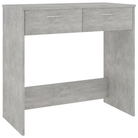 vidaXL Escritorio de madera contrachapada gris hormigón 80x40x75 cm