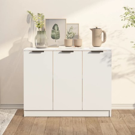 vidaXL Aparador de madera contrachapada blanco 90,5x30x70 cm