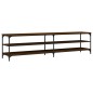 vidaXL Mueble TV metal y madera contrachapada roble marrón 200x30x50cm vidaXL Mueble TV metal y madera contrachapada roble marrón 200x30x50cm