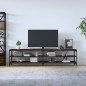 vidaXL Mueble TV metal y madera contrachapada roble marrón 200x30x50cm vidaXL Mueble TV metal y madera contrachapada roble marrón 200x30x50cm