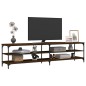 vidaXL Mueble TV metal y madera contrachapada roble marrón 200x30x50cm vidaXL Mueble TV metal y madera contrachapada roble marrón 200x30x50cm