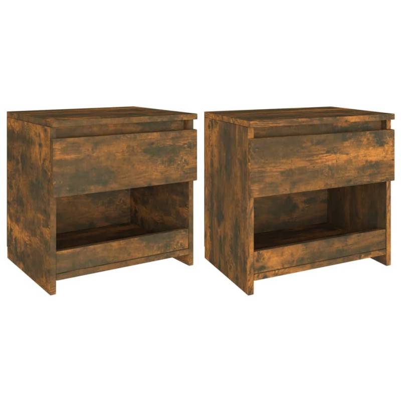 vidaXL Mesitas de noche 2 uds madera contrachapada roble 40x30x39 cm vidaXL Mesitas de noche 2 uds madera contrachapada roble 40x30x39 cm