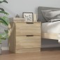 vidaXL Mesita de noche madera contrachapada color roble Sonoma vidaXL Mesita de noche madera contrachapada color roble Sonoma