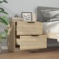 vidaXL Mesita de noche madera contrachapada color roble Sonoma vidaXL Mesita de noche madera contrachapada color roble Sonoma