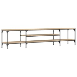 vidaXL Mueble TV madera ingeniería y hierro roble sonoma 201x35x45 cm