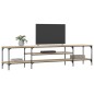 vidaXL Mueble TV madera ingeniería y hierro roble sonoma 201x35x45 cm vidaXL Mueble TV madera ingeniería y hierro roble sonoma 201x35x45 cm