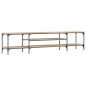 vidaXL Mueble TV madera ingeniería y hierro roble sonoma 201x35x45 cm vidaXL Mueble TV madera ingeniería y hierro roble sonoma 201x35x45 cm