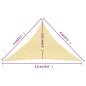vidaXL Toldo de vela HDPE beige 160 g/m² 4x4x5,8 m vidaXL Toldo de vela HDPE beige 160 g/m² 4x4x5,8 m