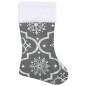 vidaXL Falda del árbol de Navidad de lujo con calcetín tela gris 122cm vidaXL Falda del árbol de Navidad de lujo con calcetín tela gris 122cm