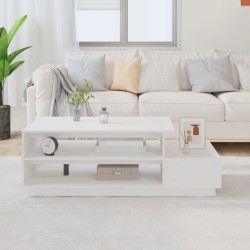 vidaXL Mesa de centro madera maciza de pino blanco 120x50x40,5 cm