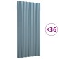 vidaXL Paneles de tejado 36 unidades acero recubierto gris 80x36 cm vidaXL Paneles de tejado 36 unidades acero recubierto gris 80x36 cm