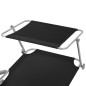 vidaXL Tumbona de jardín con toldo acero negro vidaXL Tumbona de jardín con toldo acero negro
