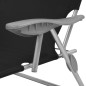 vidaXL Tumbona de jardín con toldo acero negro vidaXL Tumbona de jardín con toldo acero negro