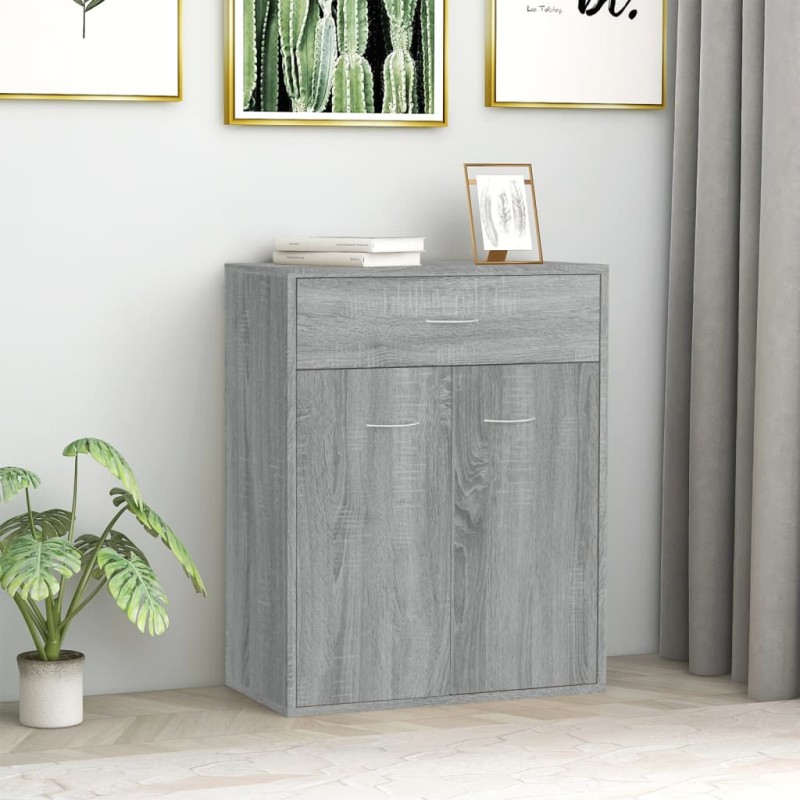 vidaXL Aparador de madera contrachapada gris Sonoma 60x30x75 cm vidaXL Aparador de madera contrachapada gris Sonoma 60x30x75 cm