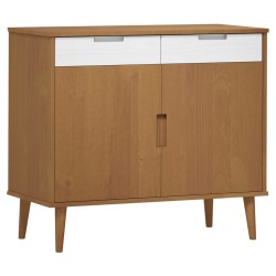 vidaXL Aparador MOLDE madera maciza de pino marrón 90x40x80 cm