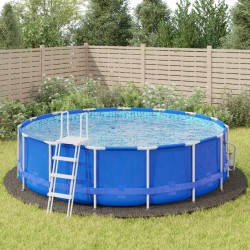 vidaXL Tapiz de suelo piscina geotextil de poliéster gris claro Ø550cm
