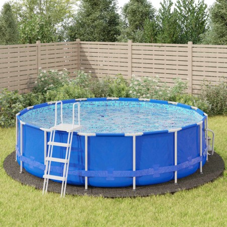 vidaXL Tapiz de suelo piscina geotextil de poliéster gris claro Ø550cm