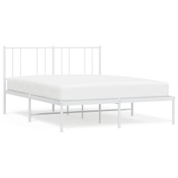 vidaXL Estructura de cama de metal con cabecero blanca 140x190 cm