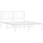 vidaXL Estructura de cama de metal con cabecero blanca 140x190 cm vidaXL Estructura de cama de metal con cabecero blanca 140x190 cm