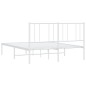 vidaXL Estructura de cama de metal con cabecero blanca 140x190 cm vidaXL Estructura de cama de metal con cabecero blanca 140x190 cm