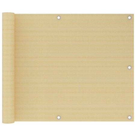 vidaXL Toldo para balcón HDPE beige 75x500 cm 