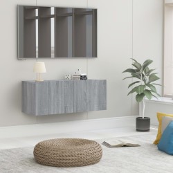 vidaXL Mueble para TV madera contrachapada gris Sonoma 80x30x30 cm