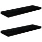 vidaXL Estante flotante de pared 2 uds MDF negro brillo 80x23,5x3,8 cm vidaXL Estante flotante de pared 2 uds MDF negro brillo 80x23,5x3,8 cm