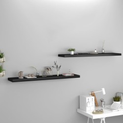 vidaXL Estantes flotantes de pared 2 uds MDF negro 120x23,5x3,8 cm