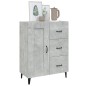 vidaXL Aparador de madera contrachapada gris hormigón 69,5x34x90 cm