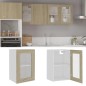 vidaXL Armario colgante cristal madera ingeniería roble 40x31x60 cm