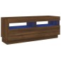 vidaXL Mueble de TV con luces LED marrón roble 100x35x40 cm