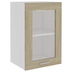 vidaXL Armario colgante cristal madera ingeniería roble 40x31x60 cm