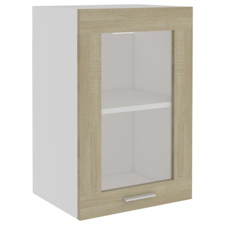 vidaXL Armario colgante cristal madera ingeniería roble 40x31x60 cm