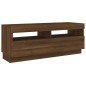 vidaXL Mueble de TV con luces LED marrón roble 100x35x40 cm