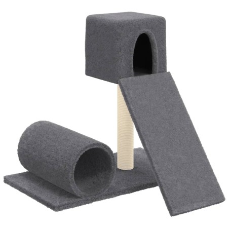 vidaXL Rascador para gatos con postes de sisal gris oscuro 59 cm