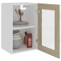 vidaXL Armario colgante cristal madera ingeniería roble 40x31x60 cm