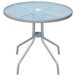 vidaXL Mesa de jardín bistro de acero gris 80x71 cm
