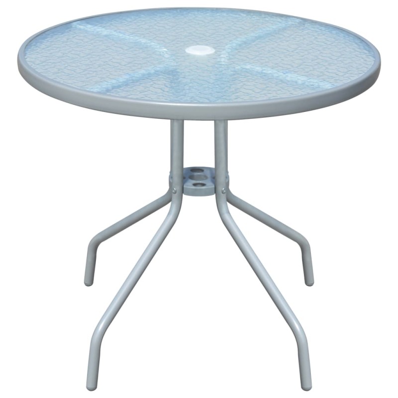 vidaXL Mesa de jardín bistro de acero gris 80x71 cm vidaXL Mesa de jardín bistro de acero gris 80x71 cm