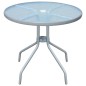 vidaXL Mesa de jardín bistro de acero gris 80x71 cm vidaXL Mesa de jardín bistro de acero gris 80x71 cm