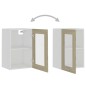 vidaXL Armario colgante cristal madera ingeniería roble 40x31x60 cm