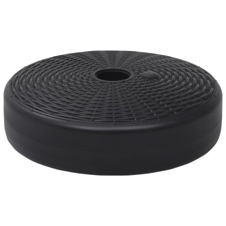 vidaXL Base de sombrilla rellenable con arena/agua negro 24 L  