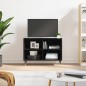 vidaXL Mueble de TV madera de ingeniería negro 69,5x30x50 cm vidaXL Mueble de TV madera de ingeniería negro 69,5x30x50 cm