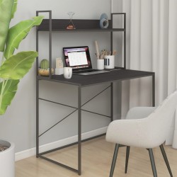 vidaXL Escritorio de ordenador madera de ingeniería negro 110x60x138cm