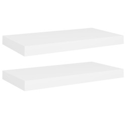 vidaXL Estantes flotantes de pared 2 uds MDF blanco 50x23x3,8 cm