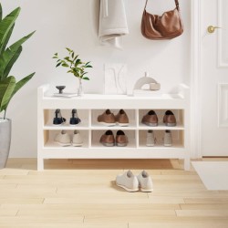 vidaXL Banco de recibidor madera maciza de pino blanco 110x40x60 cm