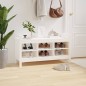 vidaXL Banco de recibidor madera maciza de pino blanco 110x40x60 cm vidaXL Banco de recibidor madera maciza de pino blanco 110x40x60 cm