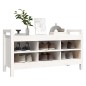 vidaXL Banco de recibidor madera maciza de pino blanco 110x40x60 cm vidaXL Banco de recibidor madera maciza de pino blanco 110x40x60 cm