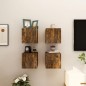 vidaXL Muebles para TV de pared 4 uds roble ahumado 30,5x30x30 cm vidaXL Muebles para TV de pared 4 uds roble ahumado 30,5x30x30 cm
