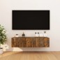 vidaXL Muebles para TV de pared 4 uds roble ahumado 30,5x30x30 cm vidaXL Muebles para TV de pared 4 uds roble ahumado 30,5x30x30 cm