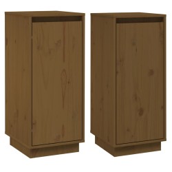 vidaXL Aparador 2 uds madera maciza de pino marrón miel 31,5x34x75 cm